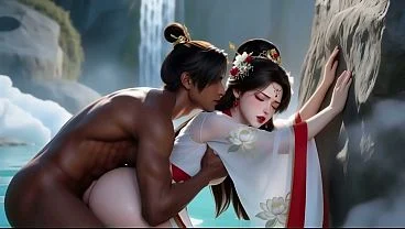 A Chinese ancient costume fairy was having a passionate encounter with her lover, but was suddenly surrounded. Then…AI-generated