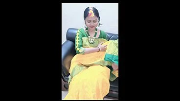 Beautiful sexy girl wearing yellow dress self masturbating Video.