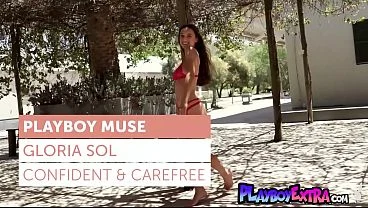 Big tits Ukrainian teen Gloria Sol radiates positivity as posing naked