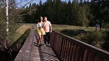Cool sex of a sweet couple in nature