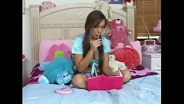 School babe masturbates after school