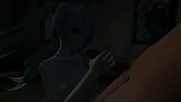 Scout fucked Hatsune Miku and cum inside her, but she asked him not to cum inside her.