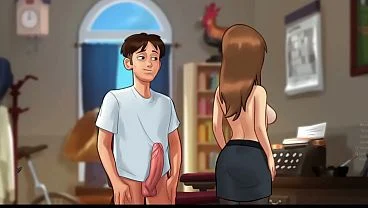 Sex with Natural Body MILF Alone in Her Office – Summertime Saga 28 By DarkCookie – 3D Porn Game