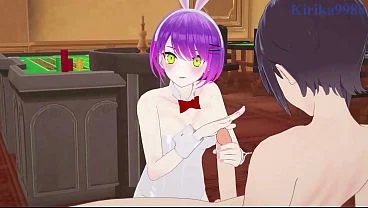 Tokoyami Towa (Bunny Girl) and Ouro Kronii (Bunny Girl) intense sex. – Hololive VTuber Hentai