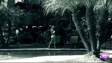 A blonde with a tight body gets spied on while masturbating and banging her man