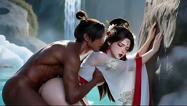A Chinese ancient costume fairy was having a passionate encounter with her lover, but was suddenly surrounded. Then…AI-generated
