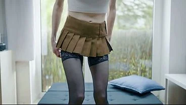 Anal creampie for hot MILF from Austria in a mini skirt
