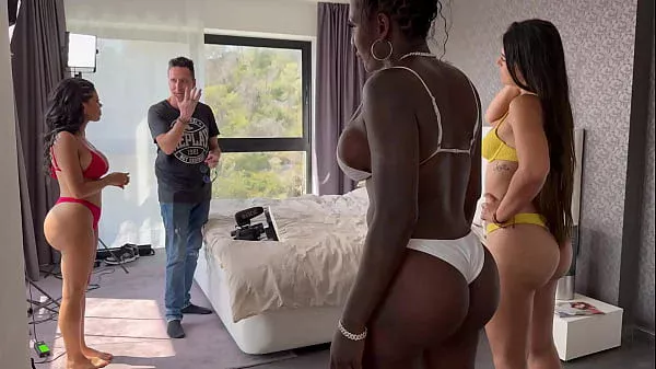BTS FOURSOME Kesha Ortega, Nuria Millan, Josy Black, Raul Bud, director Julio Rocco