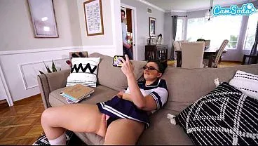 Caught Nerdy Stepdaugher Watching Porn and Fucked Her Big Ass