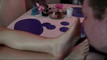 Foot fetishist wants to smell her feet!