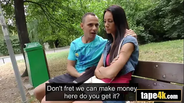 Hot Brunette Girlfriend Becomes Slut for Some Cash with Asshole Boyfriend Watches