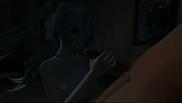 Scout fucked Hatsune Miku and cum inside her, but she asked him not to cum inside her.