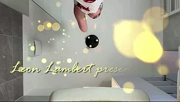 Super hot sexy blonde college girl in a satin nightie prepares for the night in the bathroom