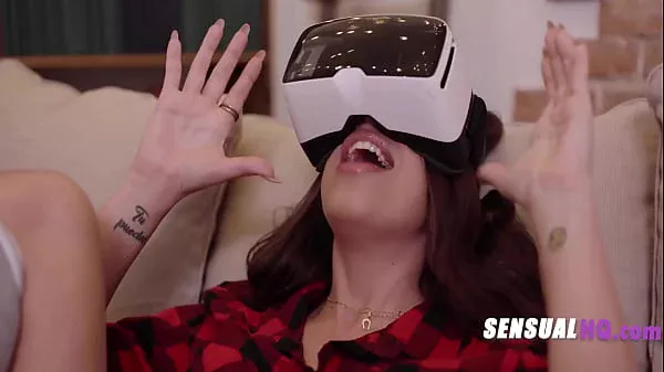 Thirsty Lesbian Wearing V.R Headsets Realizes It Felt Too Real