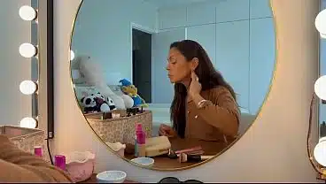 Hot milf blows dick until it explodes on her face and tits